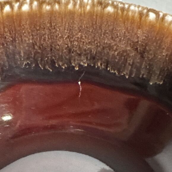 Vintage Art Pottery Brown Drip Glazed Round Vegetable/Serving Bowl 8.25”x2.5” - Picture 6 of 7